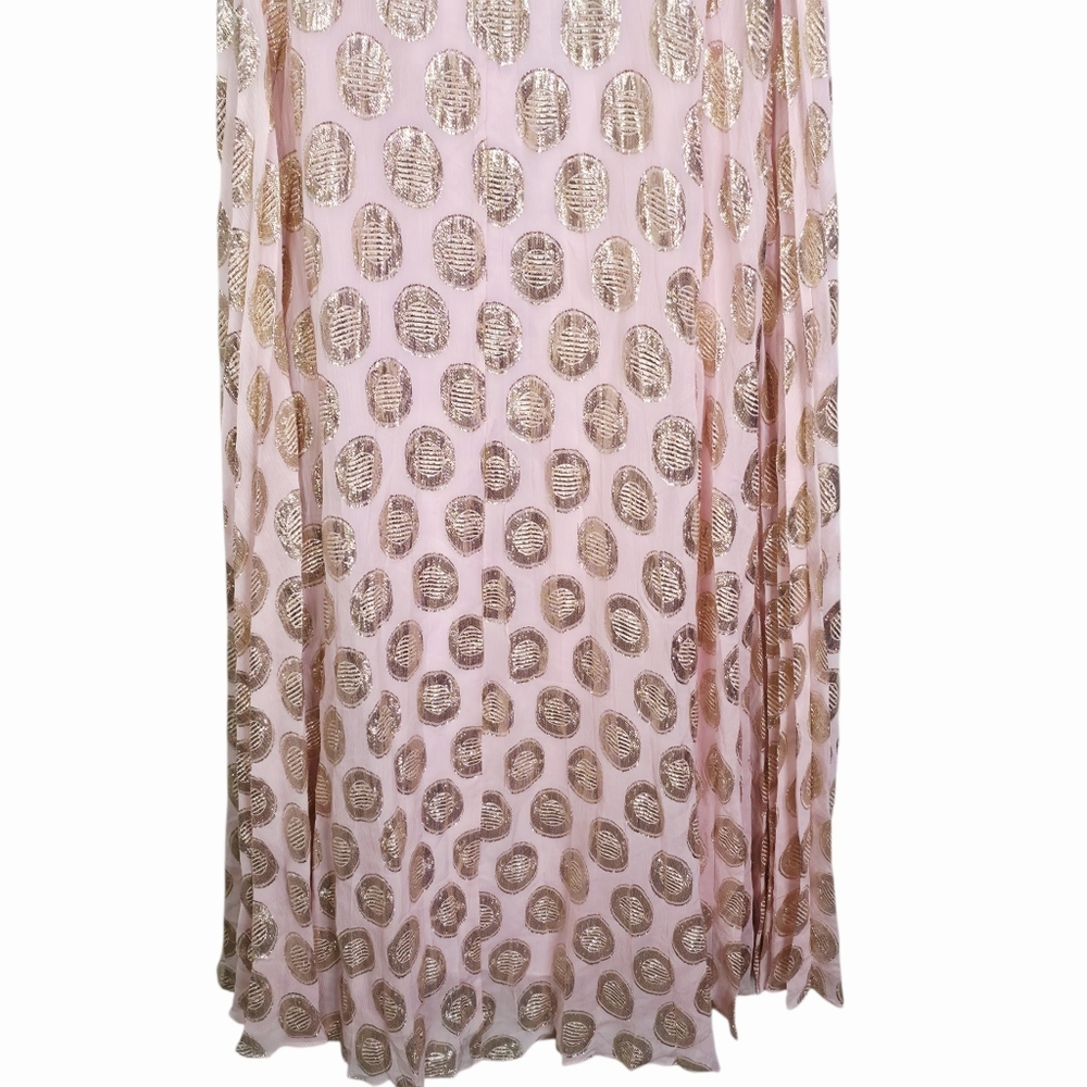 Alexis Maryana Maxi Dress Pink Murex Shell Strapless Pleated Metallic Size S - Picture 6 of 11
